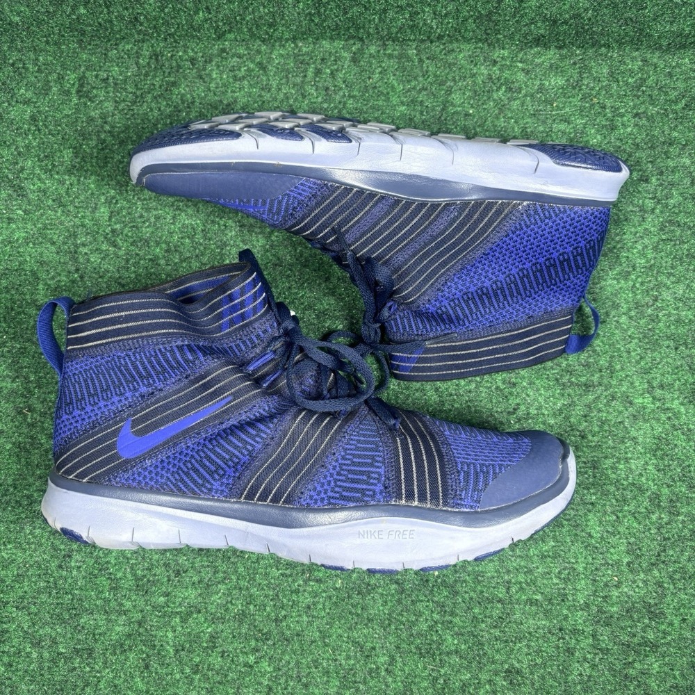 NIKE FREE Train Virtue Running Shoes Blue Knit 898052-401 Mens US 11.5